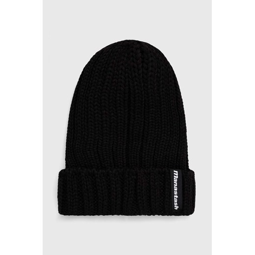 Manastash czapka 90'S Logo Beanie Ii kolor czarny z grubej dzianiny 7923974005 ze sklepu PRM w kategorii Czapki zimowe damskie - zdjęcie 165022308