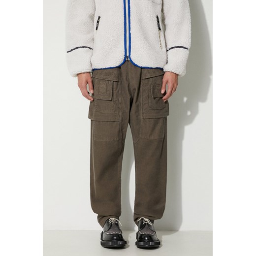 Rick Owens spodnie sztruksowe kolor brązowy proste ze sklepu PRM w kategorii Spodnie męskie - zdjęcie 165022349