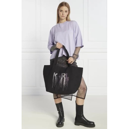 Shopper bag Karl Lagerfeld na ramię czarna duża 
