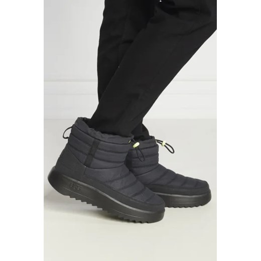 Buty zimowe męskie UGG czarne sznurowane z tworzywa sztucznego 