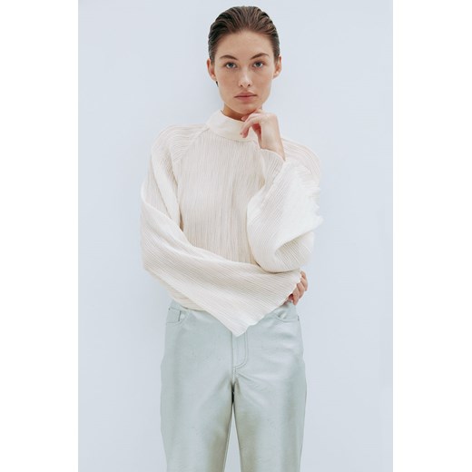 H & M - Kreszowana bluzka oversize - Biały H & M XS H&M