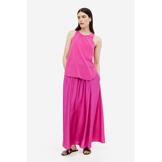 H & M - Trapezowa spódnica z jedwabiu - Różowy H & M XS H&M