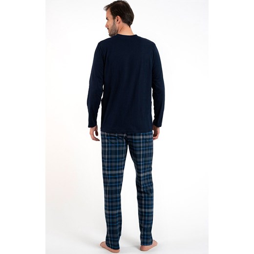 Bawełniana piżama męska Jakub, Kolor granatowy-wzór, Rozmiar 2XL, Italian Fashion ze sklepu Primodo w kategorii Piżamy męskie - zdjęcie 165029729