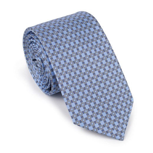 Krawat jedwabny wzorzysty niebiesko-szary ze sklepu WITTCHEN w kategorii Krawaty - zdjęcie 165041706