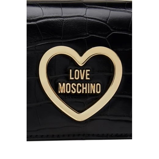 Listonoszka czarna Love Moschino matowa elegancka ze skóry ekologicznej na ramię 