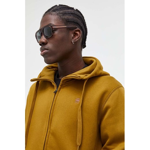 G-Star Raw bluza męska kolor zielony z kapturem gładka L ANSWEAR.com