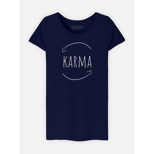 WOOOP Koszulka "Karma" w kolorze granatowym Wooop S wyprzedaż Limango Polska