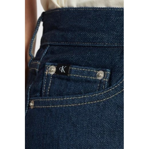 Granatowe jeansy damskie Calvin Klein bawełniane 