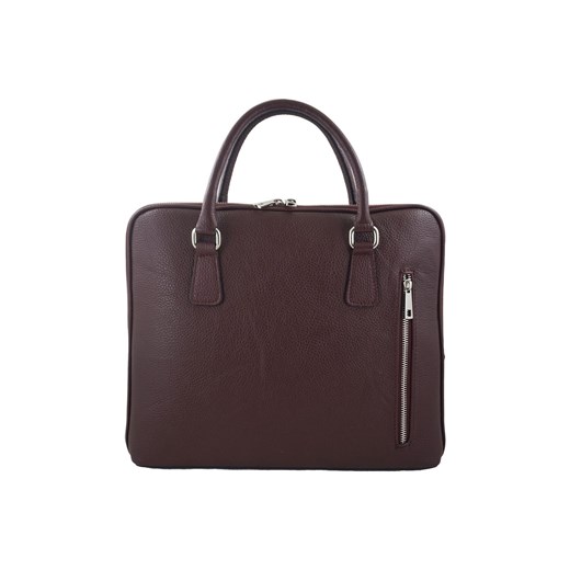 Skórzana torba na laptopa Casual - Bordowa ze sklepu Barberinis w kategorii Torby na laptopa - zdjęcie 165093119