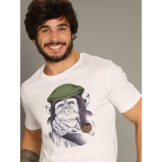 WOOOP Koszulka &quot;Mr. Chimp&quot; w kolorze białym ze sklepu Limango Polska w kategorii T-shirty męskie - zdjęcie 165096255