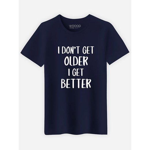 WOOOP Koszulka &quot;I don&apos;t get older&quot; w kolorze granatowym ze sklepu Limango Polska w kategorii T-shirty męskie - zdjęcie 165096425