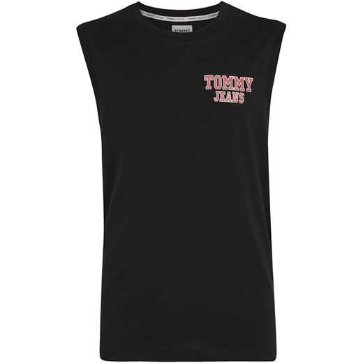 T-shirt męski czarny Tommy Hilfiger w stylu młodzieżowym z napisami 