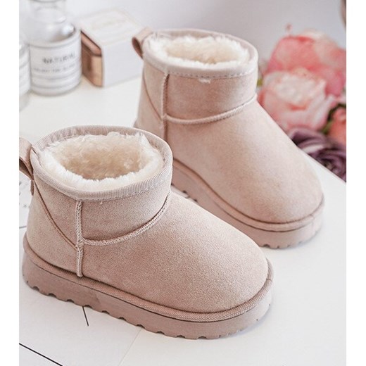 Buty zimowe dziecięce bez zapięcia beżowe