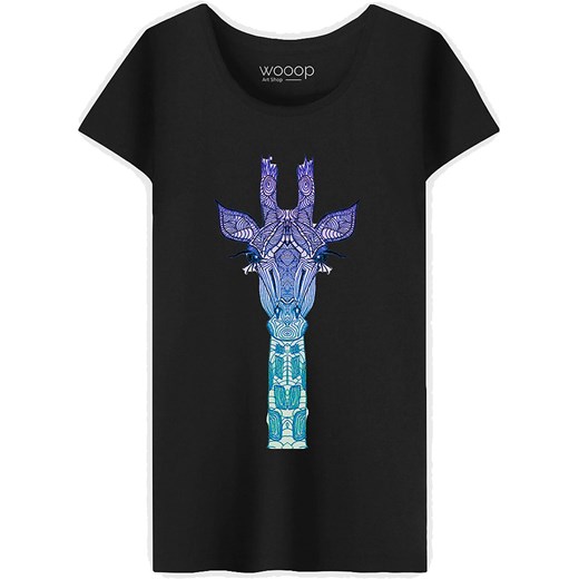 WOOOP Koszulka &quot;Giraffe Mint&quot; w kolorze czarnym ze sklepu Limango Polska w kategorii Bluzki damskie - zdjęcie 165097858
