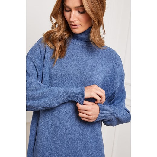So Cachemire Sukienka dzianinowa &quot;Landreau&quot; w kolorze niebieskim So Cachemire M wyprzedaż Limango Polska