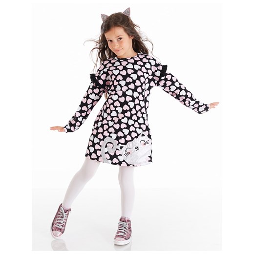 Denokids Sukienka "Silver Cat" w kolorze czarno-biało-jasnoróżowym - id: 11759841 - marki Denokids - 165100199 Denokids Sukienka "Silver Cat" w kolorze czarno-biało-jasnoróżowym ze sklepu Limango Polska w kategorii Sukienki dziewczęce - zdjęcie 165100199