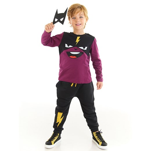 Denokids 2-częściowy zestaw &quot;Thunder Mask&quot; w kolorze fioletowo-czarnym ze sklepu Limango Polska w kategorii Komplety chłopięce - zdjęcie 165100256