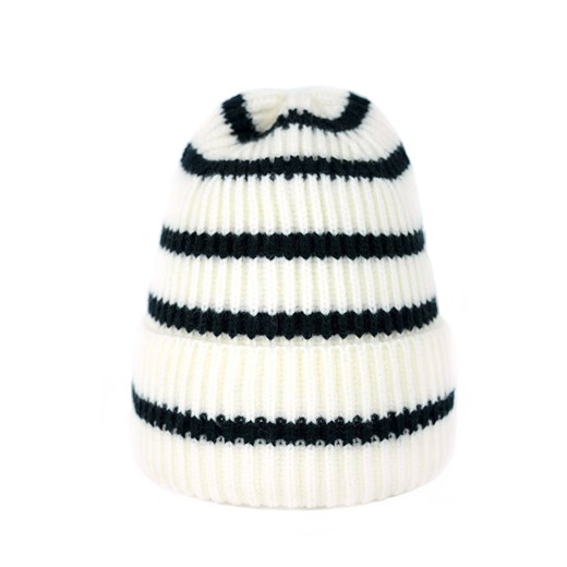 Czapka Beanie stripes ze sklepu JK-Collection w kategorii Czapki zimowe damskie - zdjęcie 165100856