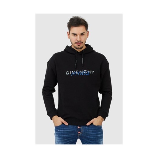 GIVENCHY Czarna bluza męska z kapturem i logo, Rozmiar XS ze sklepu outfit.pl w kategorii Bluzy męskie - zdjęcie 165142969