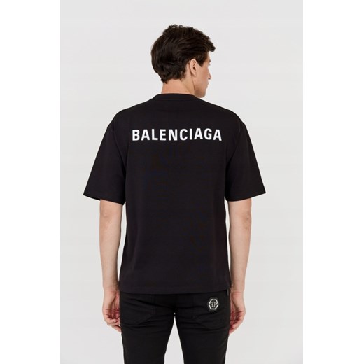 BALENCIAGA Czarny t-shirt z logo na plecach, Rozmiar S XS outfit.pl