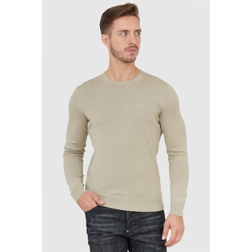 AERONAUTICA MILITARE Beżowy sweter męski, Wybierz rozmiar XL ze sklepu outfit.pl w kategorii Swetry męskie - zdjęcie 165143127