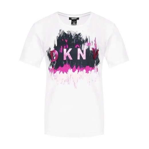 DKNY T-Shirt P0CHQCNA Biały Regular Fit M okazja MODIVO