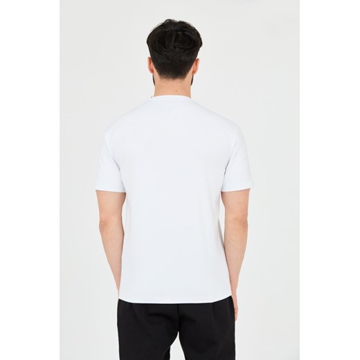 EA7 Biały t-shirt z holograficznym logo, Rozmiar XXL L outfit.pl promocyjna cena