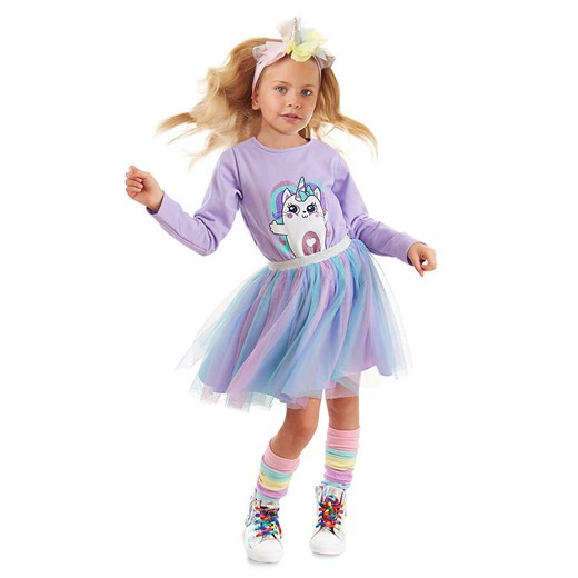 Denokids Sukienka &quot;Catcorn&quot; w kolorze lawendowym ze sklepu Limango Polska w kategorii Sukienki dziewczęce - zdjęcie 165155186