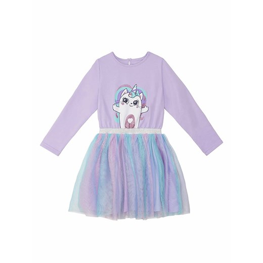 Sukienka dziewczęca Denokids w nadruki z tiulu 