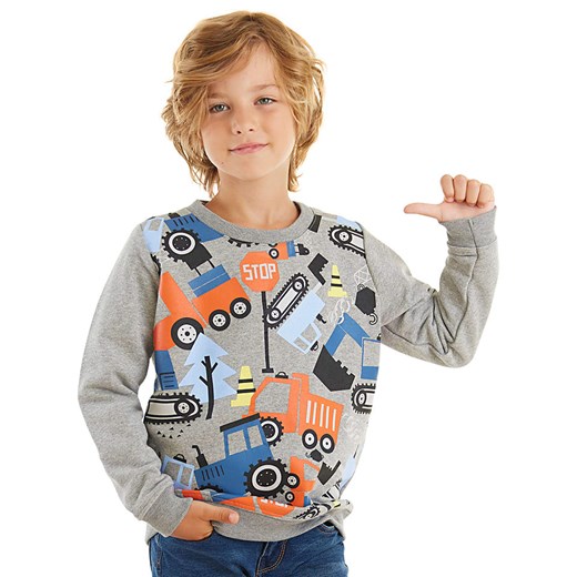 Denokids Bluza "Vehicles" w kolorze szarym - id: 14711328 - marki Denokids - 165155198 Denokids Bluza "Vehicles" w kolorze szarym ze sklepu Limango Polska w kategorii Bluzy chłopięce - zdjęcie 165155198