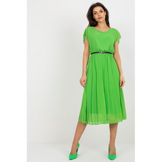 Jasnozielona plisowana sukienka z wiskozą Italy Moda one size 5.10.15
