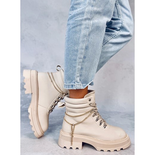 Botki traperki Hudson Beige beżowy 38 ButyModne.pl