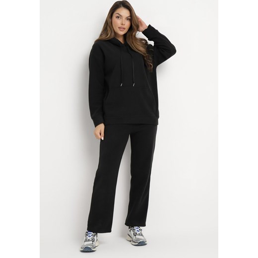 Czarny Ocieplany Komplet 2-częściowy z Bluzą i Spodniami Echelon ze sklepu Born2be Odzież w kategorii Dresy damskie - zdjęcie 165198428