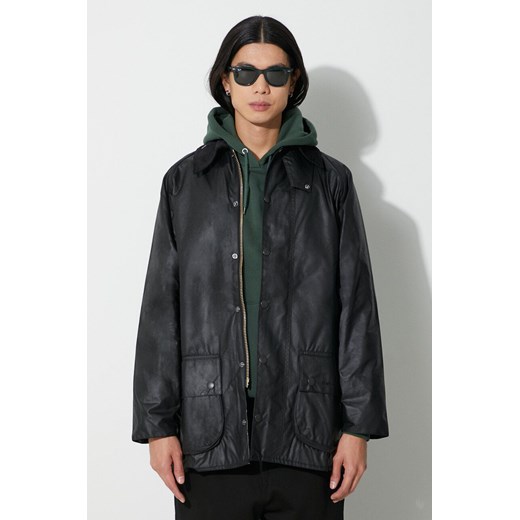 Barbour kurtka bawełniana Beaufort Wax Jacket kolor czarny przejściowa MWX0017 ze sklepu PRM w kategorii Kurtki męskie - zdjęcie 165207729