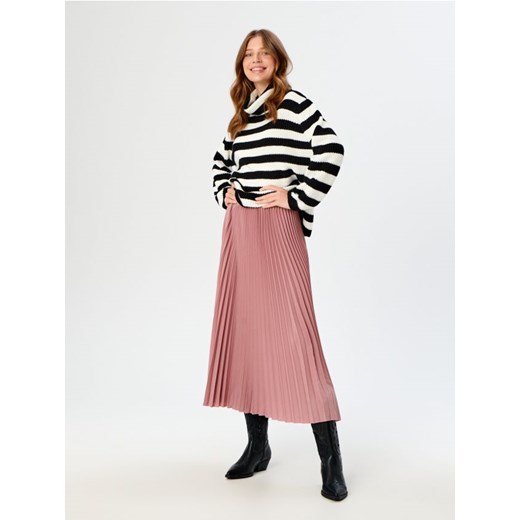 Sinsay - Spódnica midi plisowana - różowy ze sklepu Sinsay w kategorii Spódnice - zdjęcie 165208239