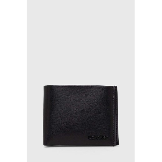 Calvin Klein portfel skórzany męski kolor czarny ze sklepu ANSWEAR.com w kategorii Portfele męskie - zdjęcie 165211235