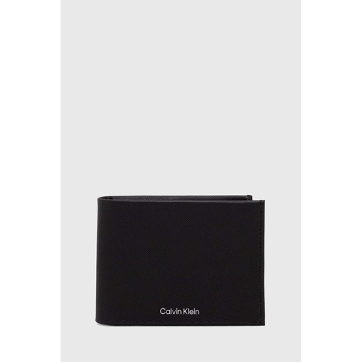 Calvin Klein portfel skórzany męski kolor czarny ze sklepu ANSWEAR.com w kategorii Portfele męskie - zdjęcie 165211255