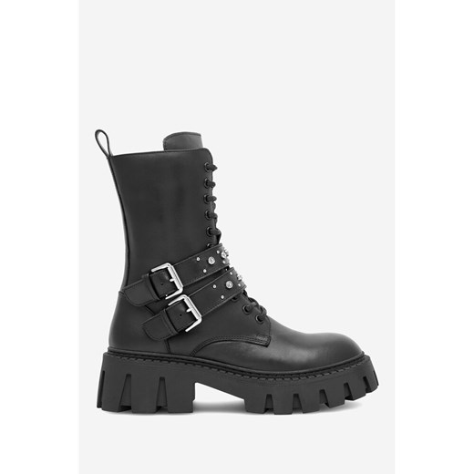 Workery damskie EVA MINGE wiązane casual na platformie 