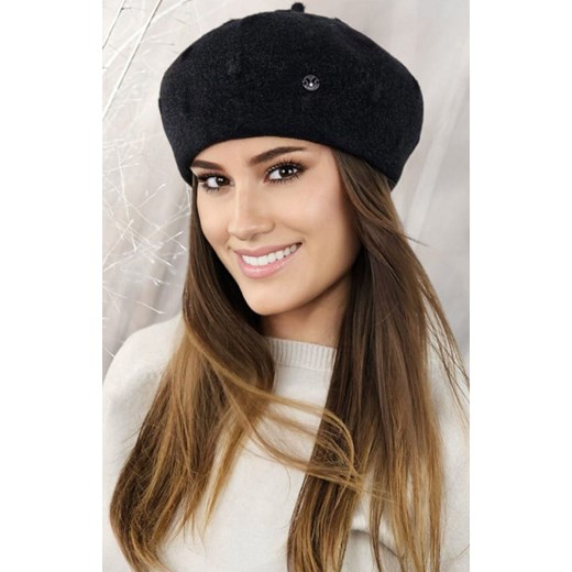 Damski zimowy beret w kolorze czarnym LINDA, Kolor czarny, Rozmiar one size, KAMEA ze sklepu Primodo w kategorii Czapki zimowe damskie - zdjęcie 165214578