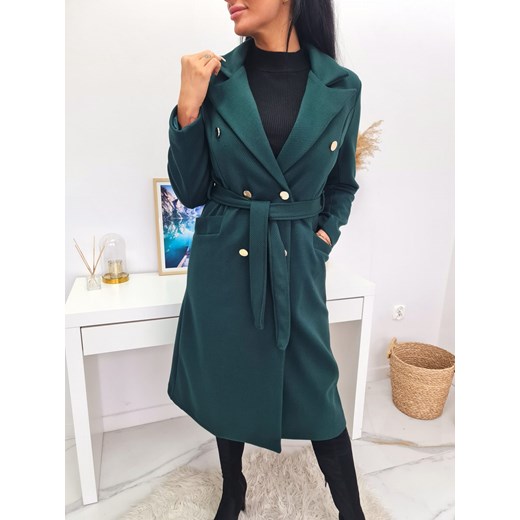 Płaszcz damski Moda Italia zielony 