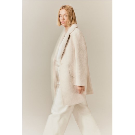H & M - Płaszcz z diagonalu - Biały H & M M H&M