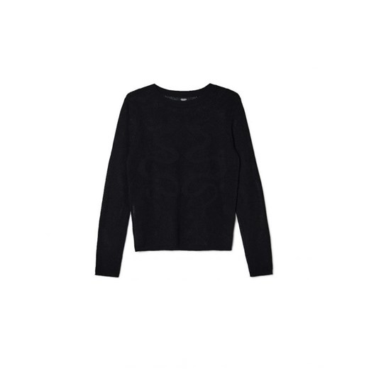 Cropp - Czarna bluzka z dzianiny - czarny ze sklepu Cropp w kategorii Bluzki damskie - zdjęcie 165228137