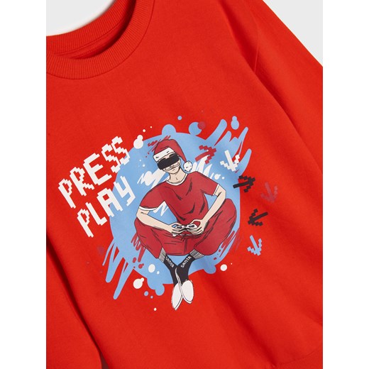 Bluza chłopięca pomarańczowy Sinsay z bawełny 