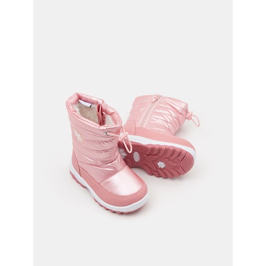 Buty zimowe dziecięce różowe Sinsay na zimę śniegowce 