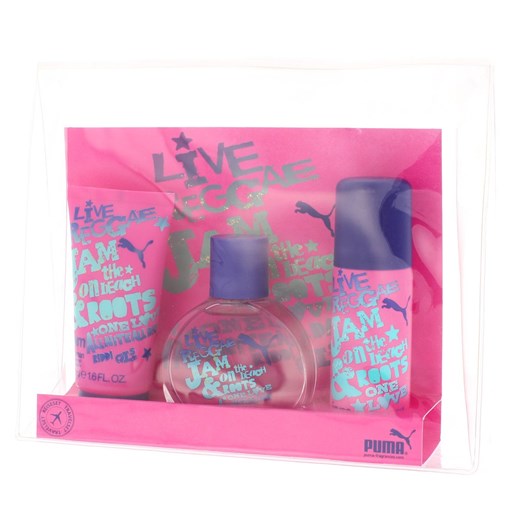 Puma Jam Woman Zestaw - Woda toaletowa 40 ml spray + żel pod prysznic 50 ml + dezodorant 50 ml spray perfumeria rozowy łatki