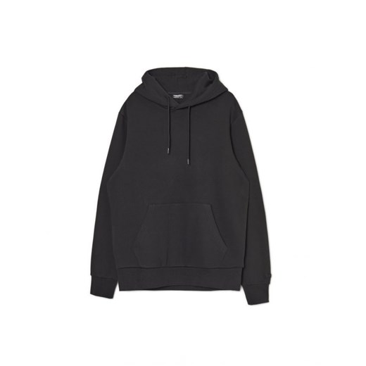 Cropp - Dresowa czarna bluza z kapturem - czarny ze sklepu Cropp w kategorii Bluzy męskie - zdjęcie 165294947