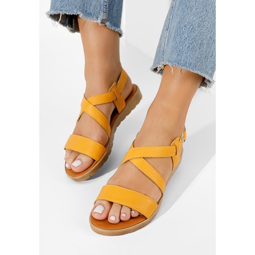 Żółte sandały damskie skórzane Tamala ze sklepu Zapatos w kategorii Sandały damskie - zdjęcie 165297357