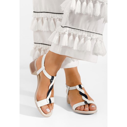 Białe sandały damskie skórzane Thasia ze sklepu Zapatos w kategorii Sandały damskie - zdjęcie 165297437