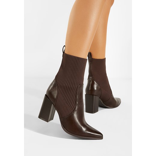 Botki Zapatos na obcasie z zamkiem eleganckie 