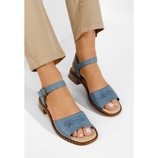 Niebieskie sandały damskie skórzane Yolanda ze sklepu Zapatos w kategorii Sandały damskie - zdjęcie 165297986